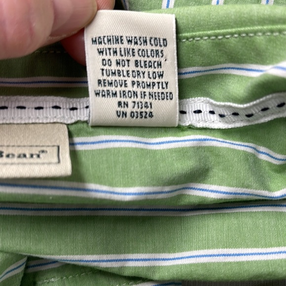 L.L. Bean Striped Cotton Roll-Tab Shirt Large - Picture 12 of 12